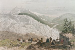 A geleira e o vale de Chamonix, gravados por Adolphe Bayot (1810-66) meados do século XIX
